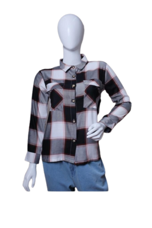 CHECK SHIRT BLACK AND WHITE