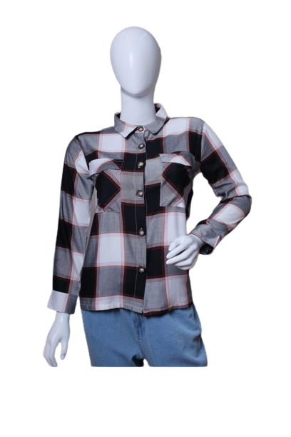 CHECK SHIRT BLACK AND WHITE