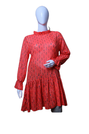 FRILL COLLERED DRESS (ORANGE)
