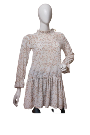 PlanD Branded FRILL COLLAR DRESS  (BEIGE ANIMAL) for Women